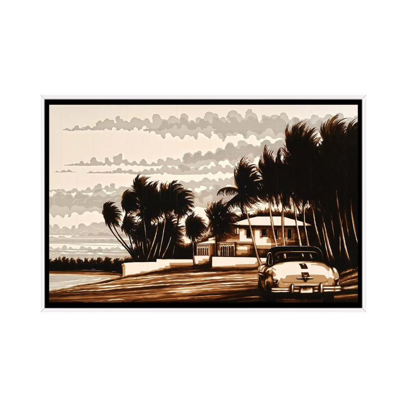 Beach Day 1 Piece Wall Art on Canvas, 101.6 cm H x 66.04 cm W, White Framed