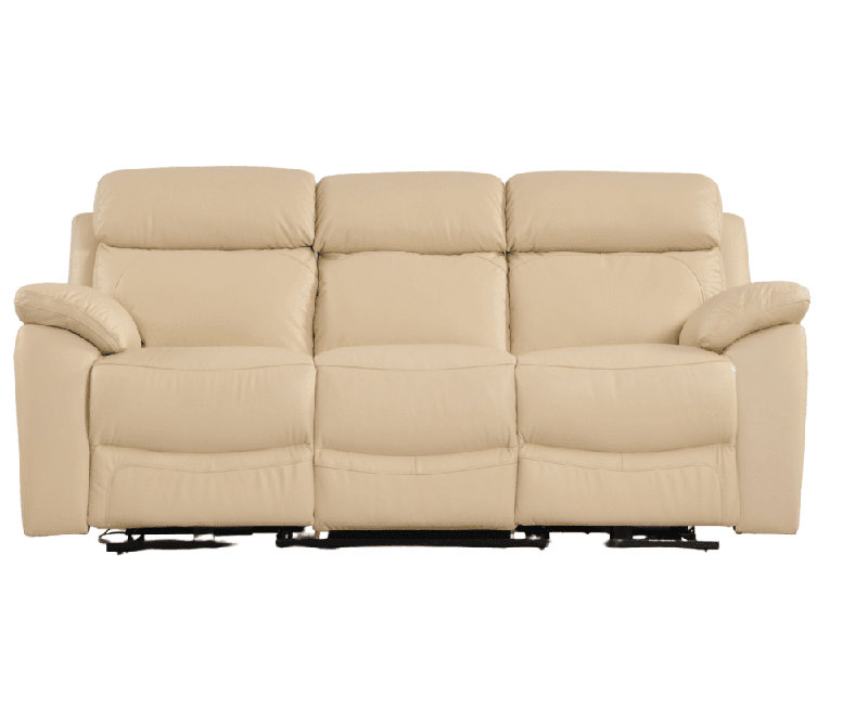Dandrea Genuine Leather Electric Power Recliner 3 Seater Sofa, Cream