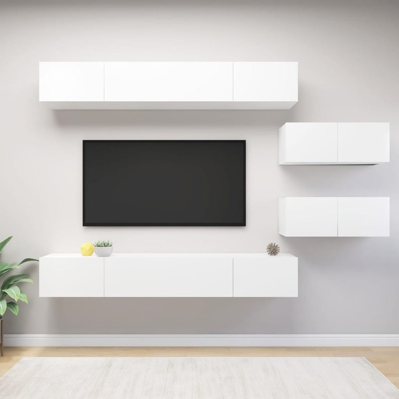 Azaylea TV Stand Set TV Console Sideboard TV Unit Cupboard Engineered Wood, Concrete Grey