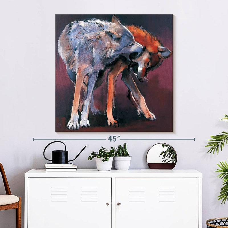 Crowle Two Wolves I, 33" H x 33" W