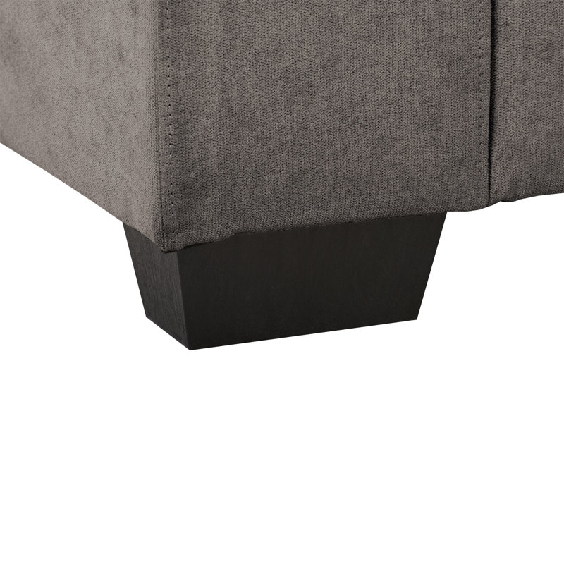 Fauteuil capitonné en chenille de 103,5 cm de large Kaye, Gris chenille
