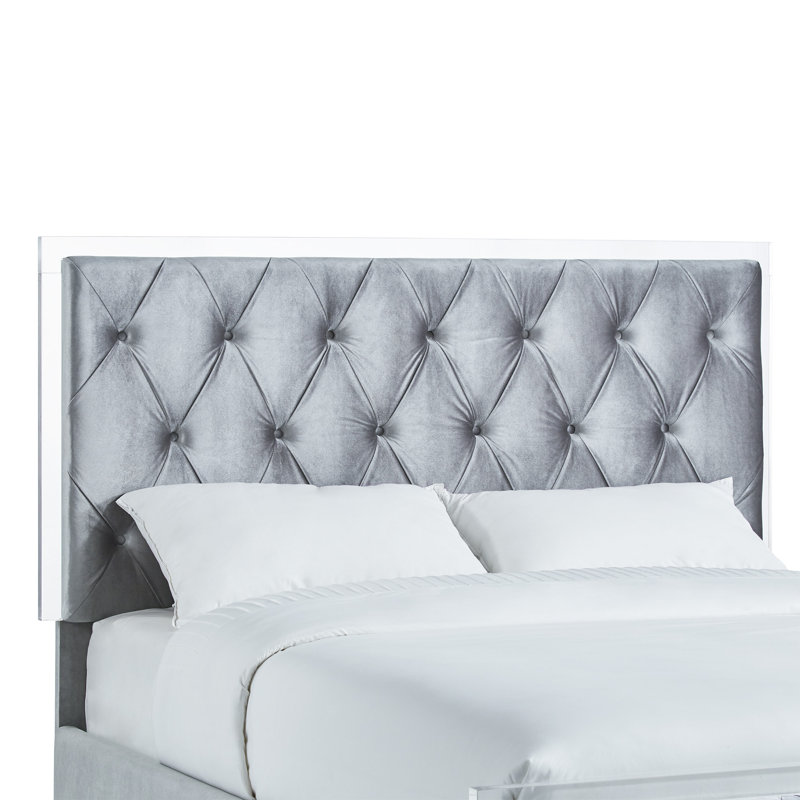 Danerys Upholstered Headboard, Silver, Queen