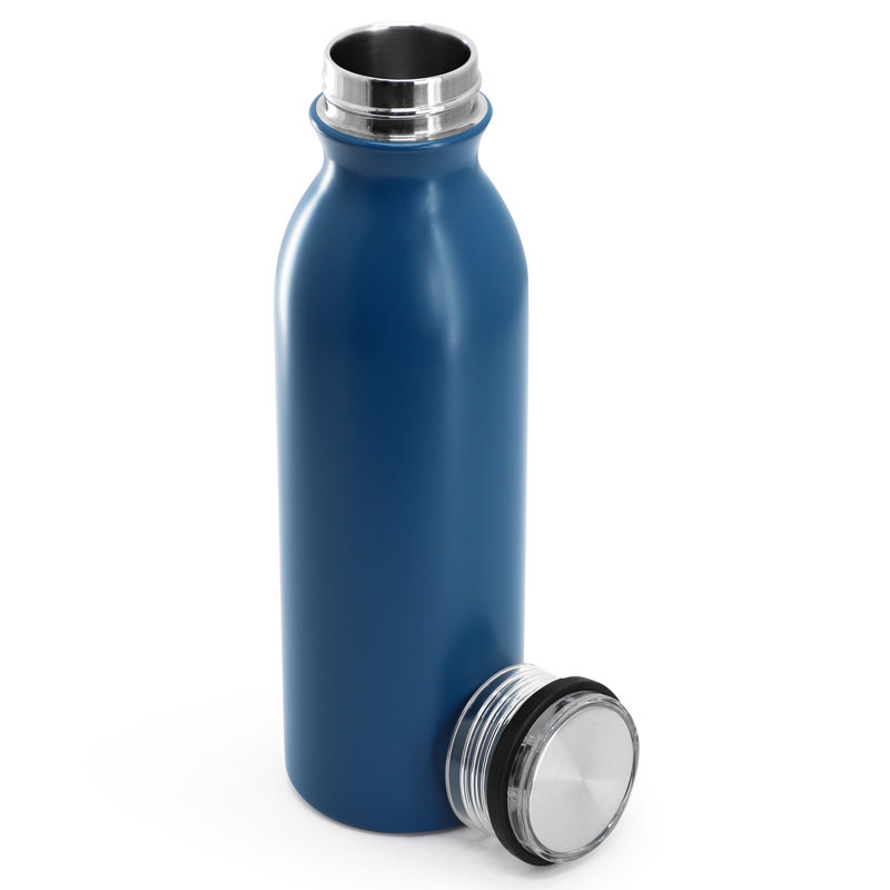 Bouteille thermique 4 pièces 20 onces en acier inoxydable avec couvercle en acrylique bleu mat Marina