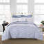 Édredon en microfibre à rayures bleu marine-32268945