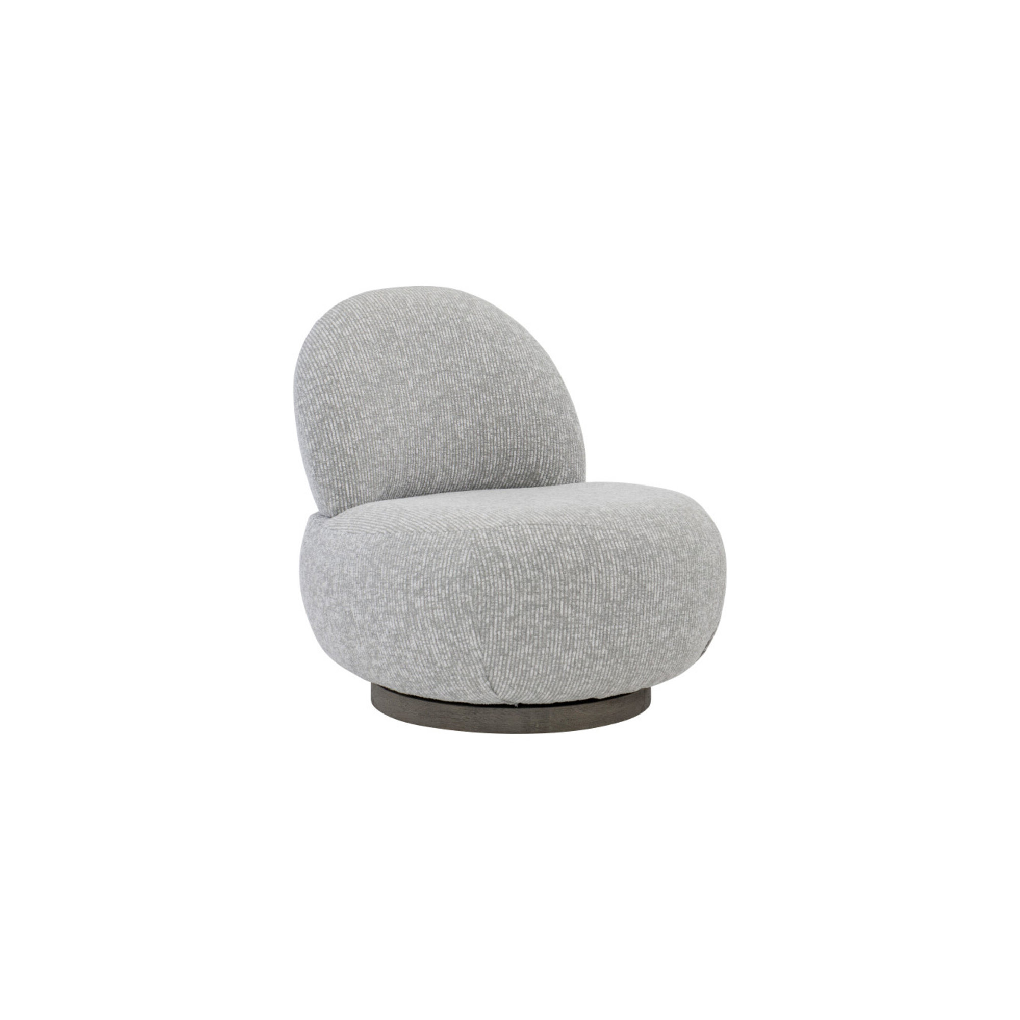Caicos Swivel Patio Chair with Cushions, Lt Grey Chenille Woven Stripe 6023-010