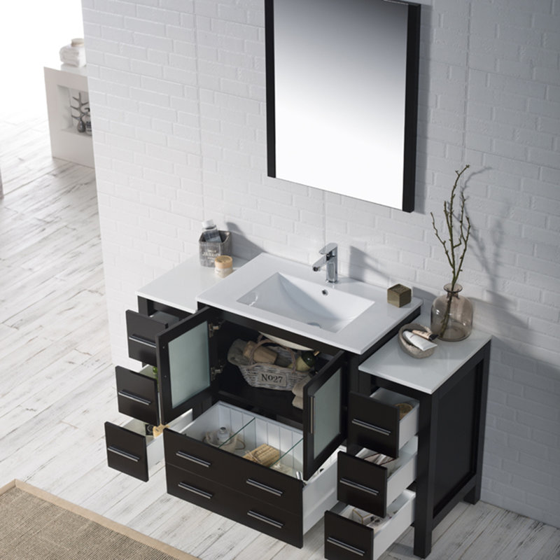 Meuble-lavabo simple 54 po avec lavabo, Espresso