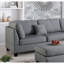 Canapé modulaire réversible gris 3 pièces pour canapé de salon et repose-pieds en tissu de polyfibre