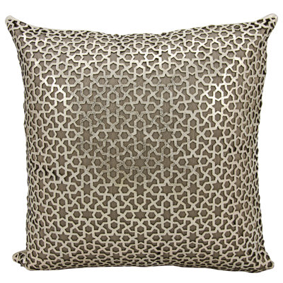 Couture Geometric Leather/Suede Throw Pillow