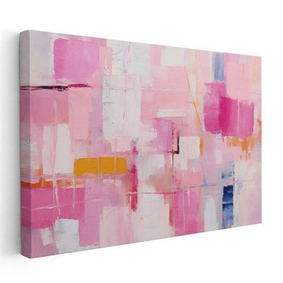 Dreamy Pink Colour Palette Abstract Wall Art