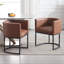 Chaise rembourrée en similicuir avec accoudoirs-1349986819-1349986817