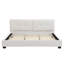 Très grande base de lit très grand, plateforme rembourrée avec tête de lit capitonnée incurvée, coins carrés doux, beige