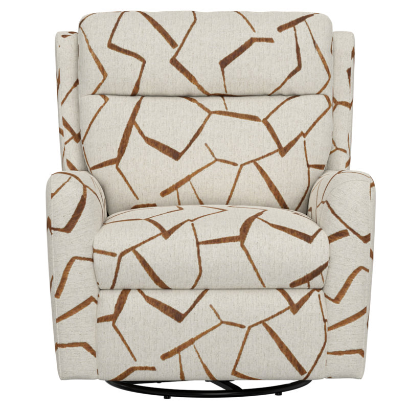 Fauteuil inclinable et pivotant avec motif crème et rouille, Cream / Rust Pattern