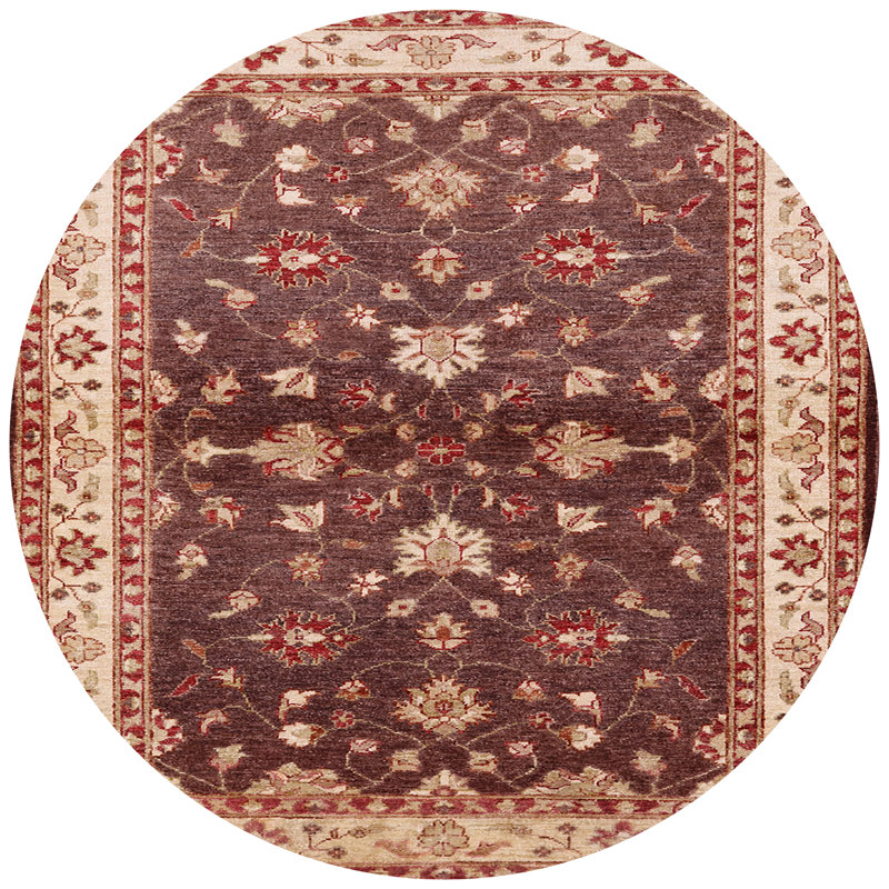 Tapis oriental rouge / beige Dorthea, Rond 8 pi