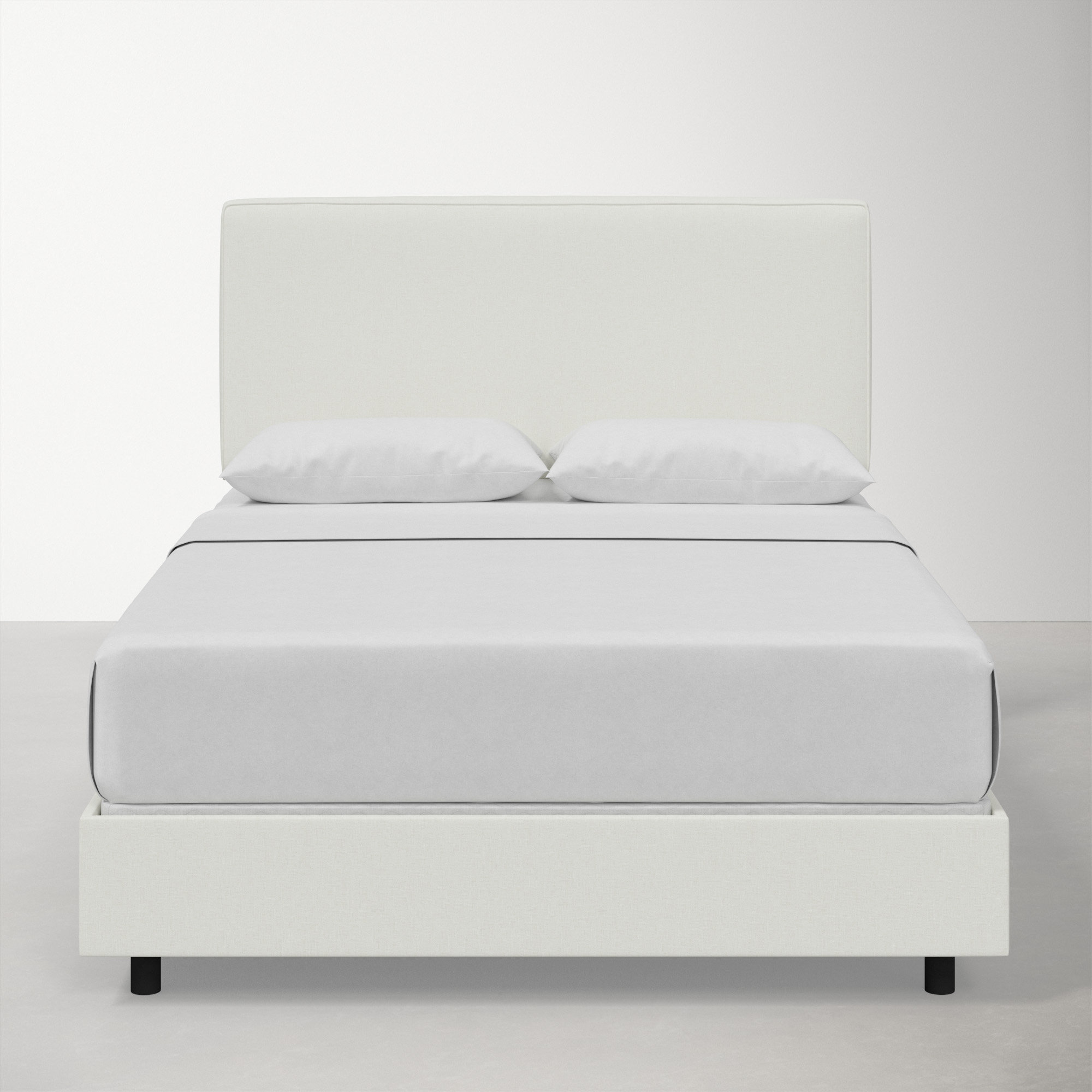 Marquise Upholstered Bed, Zuma White Textured Linen, Twin