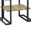 Wenviro 24 po Table de bout carrée en verre noire avec tablette en bois