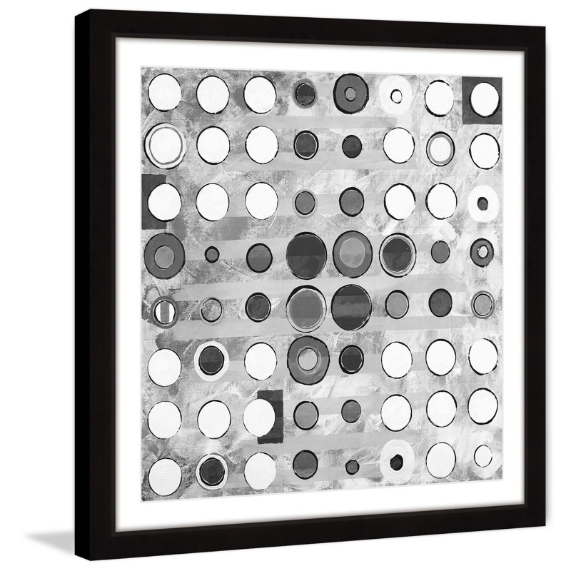 « inconsistent cercles », reproduction d’art encadrée, H 32 po x l 32 po x P 1,5 po, Cadre noir