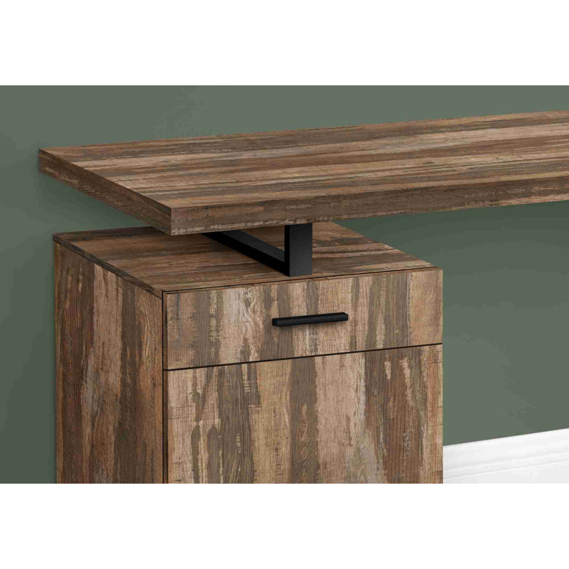 Bureau d'ordinateur avec tiroirs de rangement pour bureau personnel, Brun