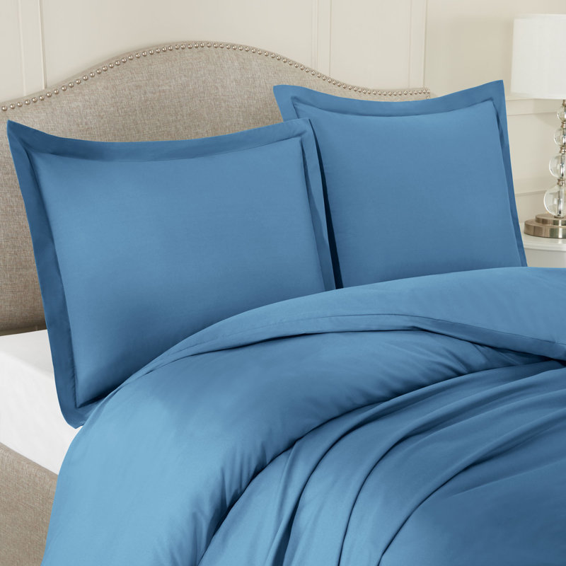  Ensemble de housse de couette ultra-doux, Bleu ciel, Housse de couette très grand + 2 taies décoratives