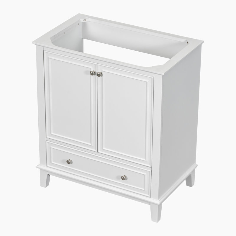 Base de meuble-lavabo simple 29,5 po seulement, Blanc