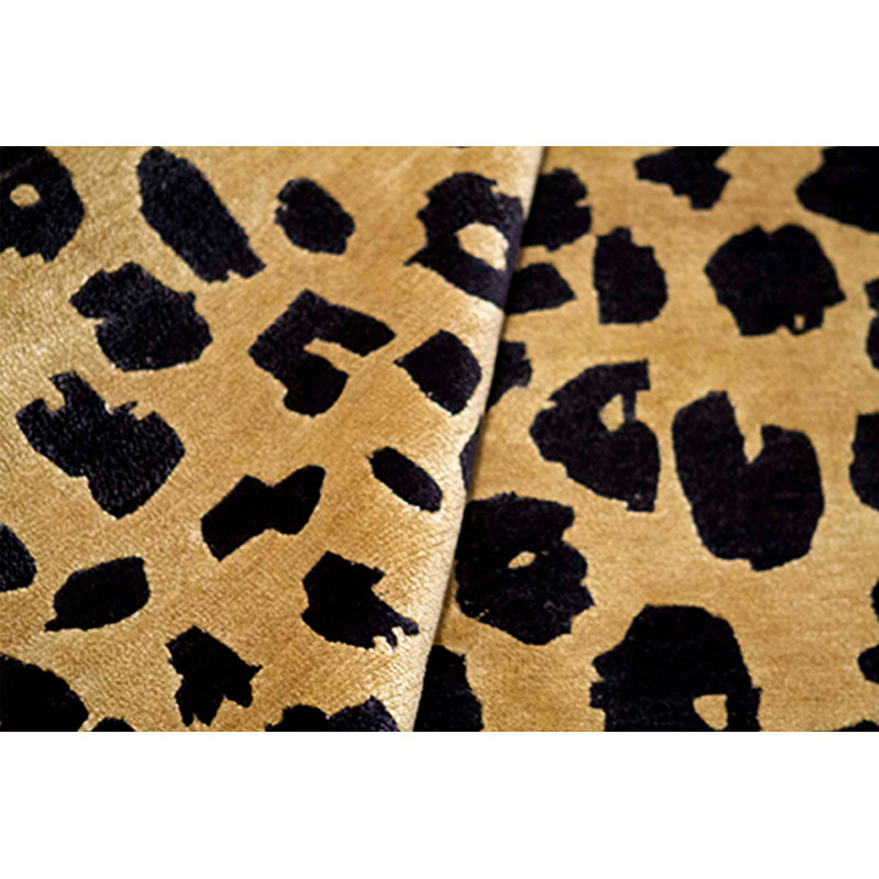 Hand-Knotted High-Quality Gold and Black Area Rug