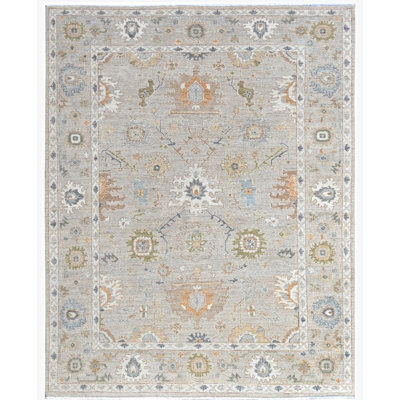 Hand Knotted Wool Area Rug in Beige