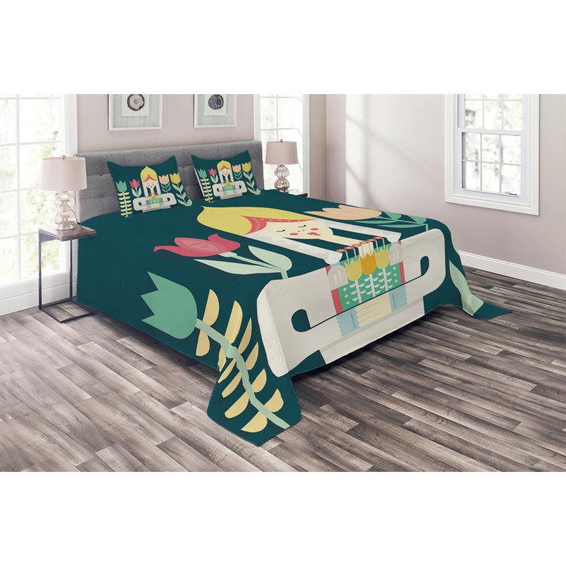 Polyester Coverlet, King Bedspread + 2 Shams