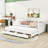 Twin Size Bed with Classic Headboard, Twin Trundle, and Built-In Storage Drawers-520882517