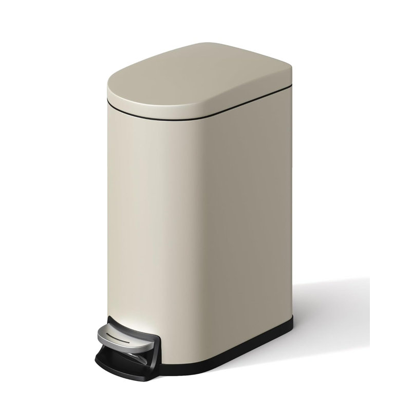 Poubelle mince 2,6 gallons / 10 litres, poubelle en acier inoxydable avec seau intérieur amovible, poubelle rectangulaire pour poubelle pour petits espaces, cuisine, salle de bain, bureau
