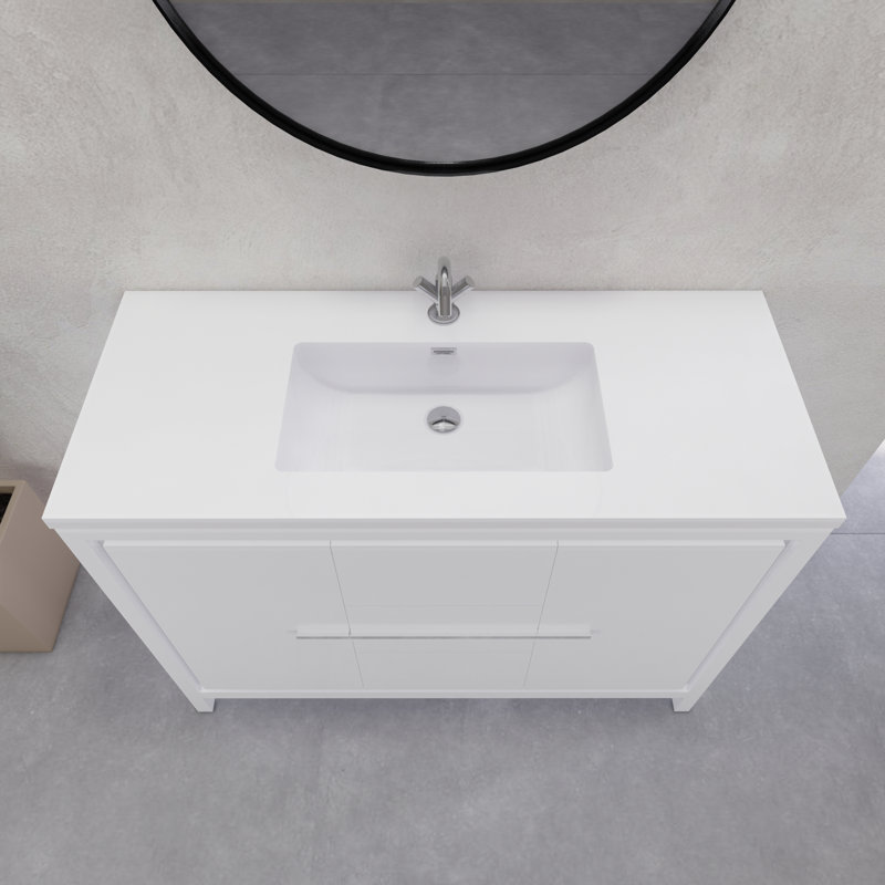Eden 48" Single Sink Bathroom Vanity Set, Gloss White