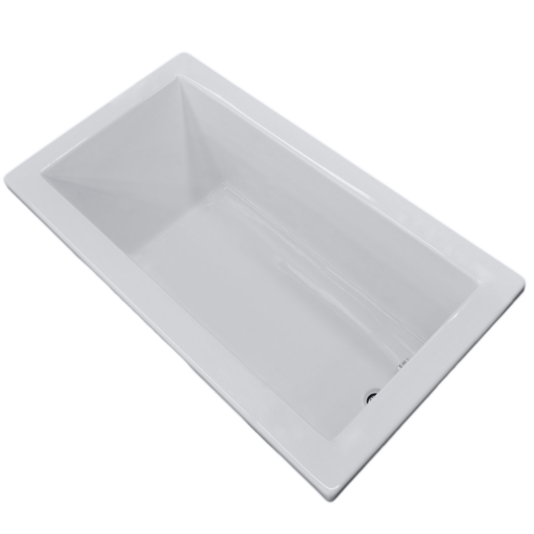 Guadeloupe 59.75'' x 41.5'' Drop-In Soaking Acrylic Bathtub Spa Escapes