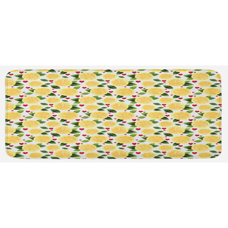 Tapis de cuisine citron