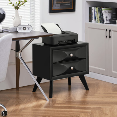 Klae Modern Vintage Solid Wood-Framed 2-Drawer Nightstand