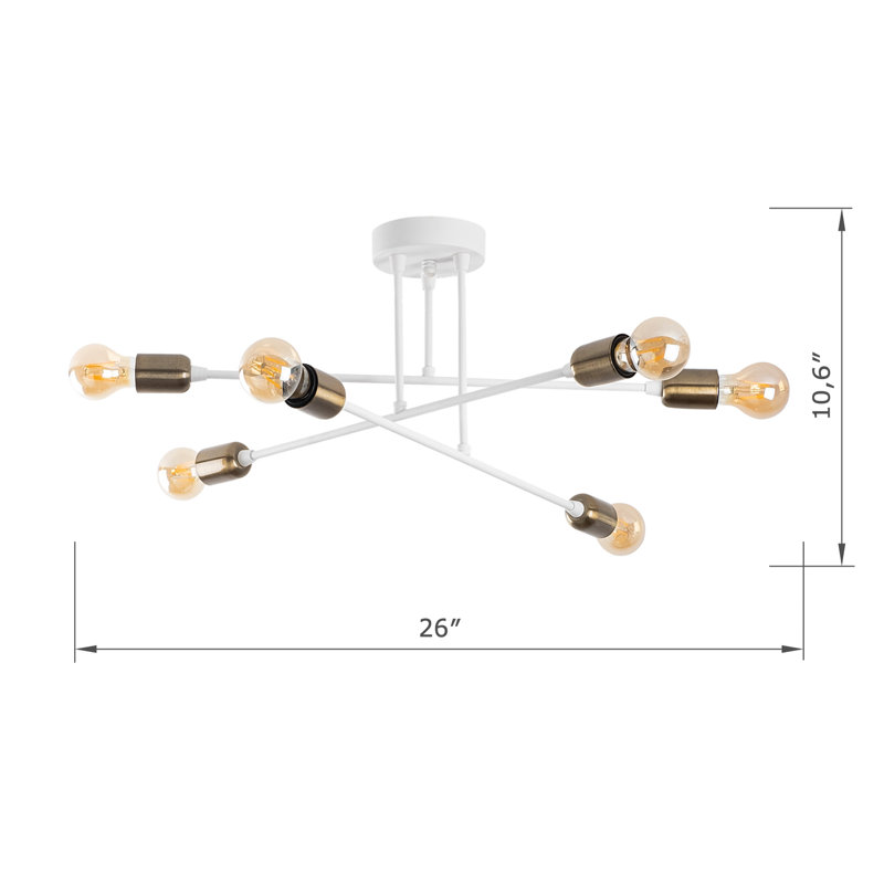 6 Lights Semi Flush Mount