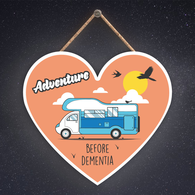 Caravan Dementia Blue - Novelty Print on MDF, 9cm H x 10cm W x 0.5cm D