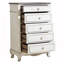 Commode de style victorien à finition blanche et chêne antique avec 5 tiroirs 1 pièce