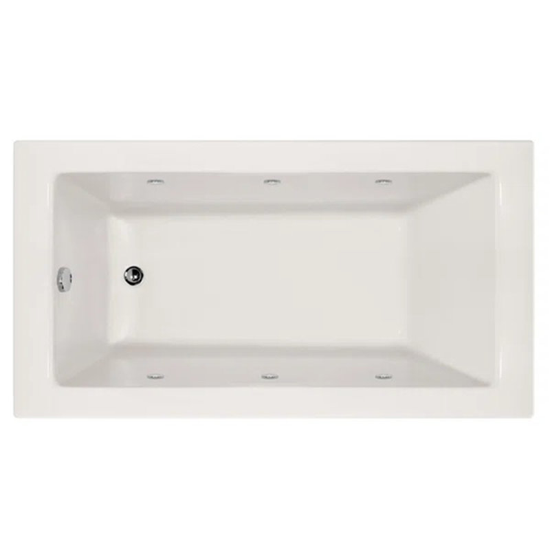 Sydney 66'' L Soaking Bathtub, White, Left, Matte Black