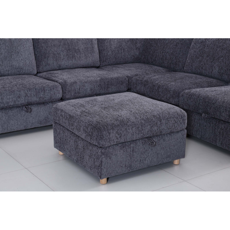 Modular Sectional Sofa with Hidden Storage and Convertible Design