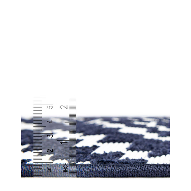 Sabrina Soto Zigzag Indoor/Outdoor Rug Navy Blue, Rectangle 2' x 3'1"