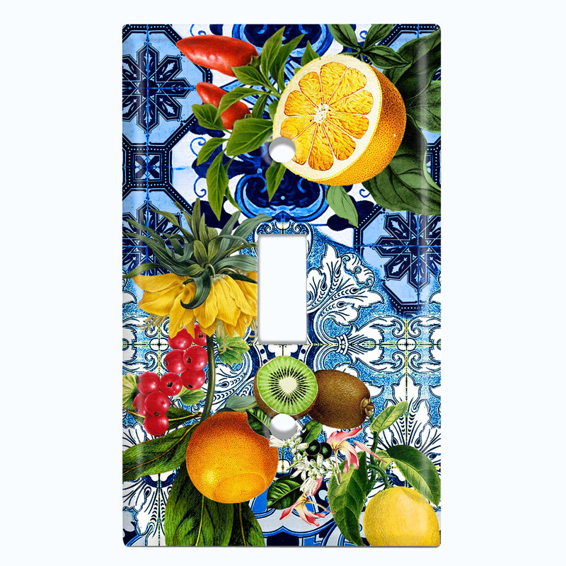Patterned 1 - Gang Toggle Light Switch Standard Wall Plate