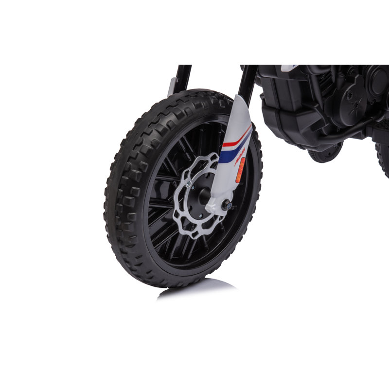 12V White Aprilia Kids Ride-On Motorcycle with Training Wheels