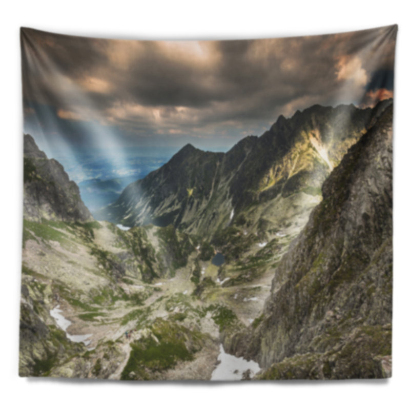 Tapisserie des montagnes Tatra de Schafer depuis le sentier de randonnée, H 50 po x l 60 po