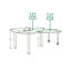 Table basse gigogne rotative à 360 ° avec plateau en pierre frittée et pieds en bois d'hévéa massif, table de cocktail moderne extensible pour les petits salons, blanc