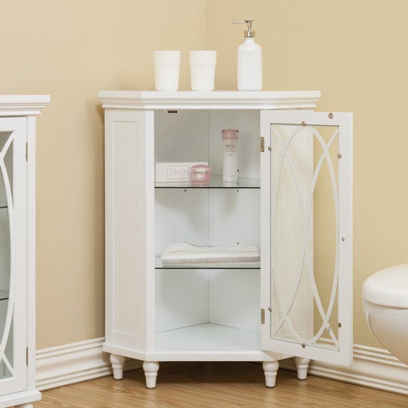 Noires Freestanding Corner Accent Floor Storage Cabinet