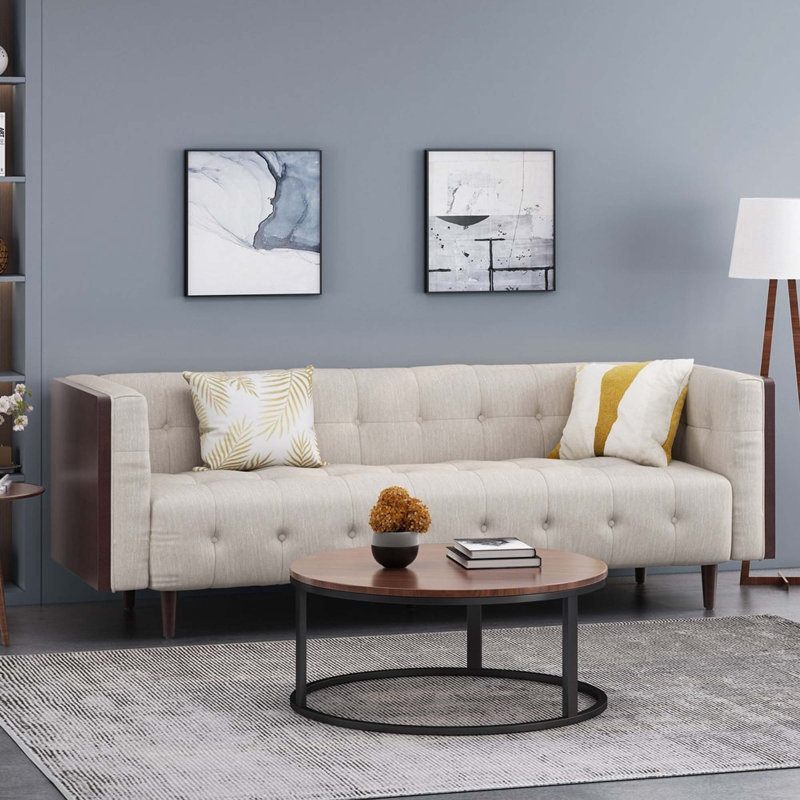 3-Seater Sofa, Beige Fabric