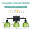 Éclairage pour salle de bain 3 lumières noir, convenant à la salle de bain, avec abat-jour en verre tulipe vert nervuré, luminaire de salle de bain-1994752069-1994830283