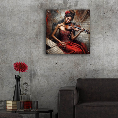  «Violin Music» par Rey Klimt, art mural en verre acrylique