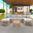 7 Pieces Outdoor Rattan Sectional Sofa Set With Six Individual Seats And A Round Coffee Table And Pillows