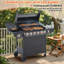 Barbecue au propane à 6 brûleurs avec brûleur latéral, barbecue extérieur de 72 000 BTU avec grilles en fonte, surface de cuisson de 650 pieds carrés et roues verrouillables pour la cuisine de patio