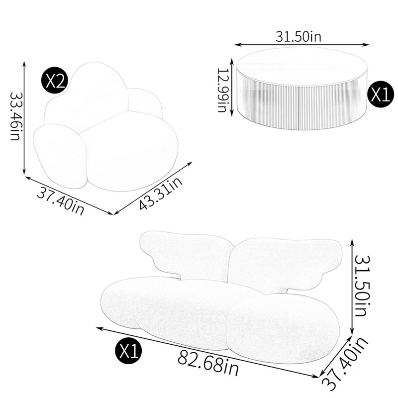 Combinaison table basse Nordic Creative