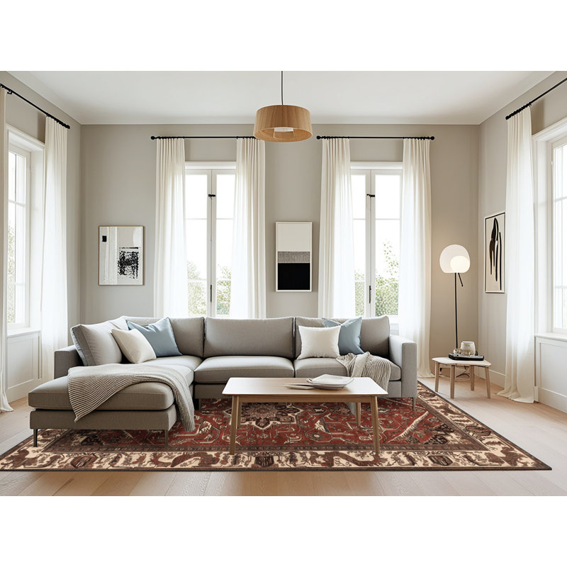 Tapis brun lavable à la machine, Rectangulaire 8 pi x 12 pi